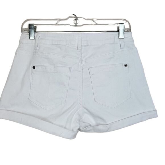 Cotton On Jean Shorts Roll Up Hem Mid Rise Women 6 White Beach Festive Summer - Picture 2 of 6